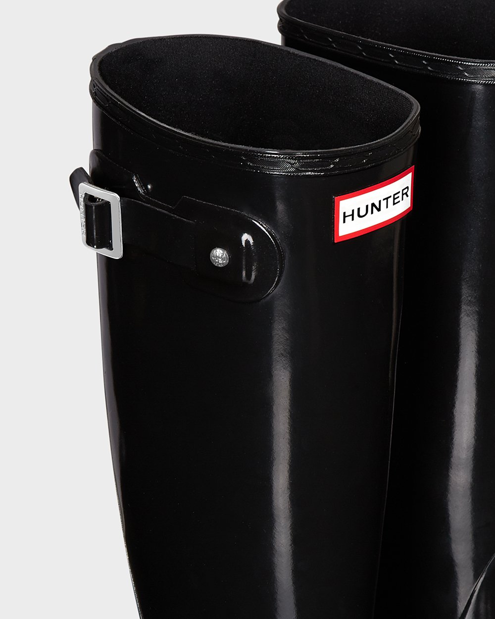 Hunter Original Gloss Tall Rain Boots - Cheap Online Womens Black - FNEGOL962